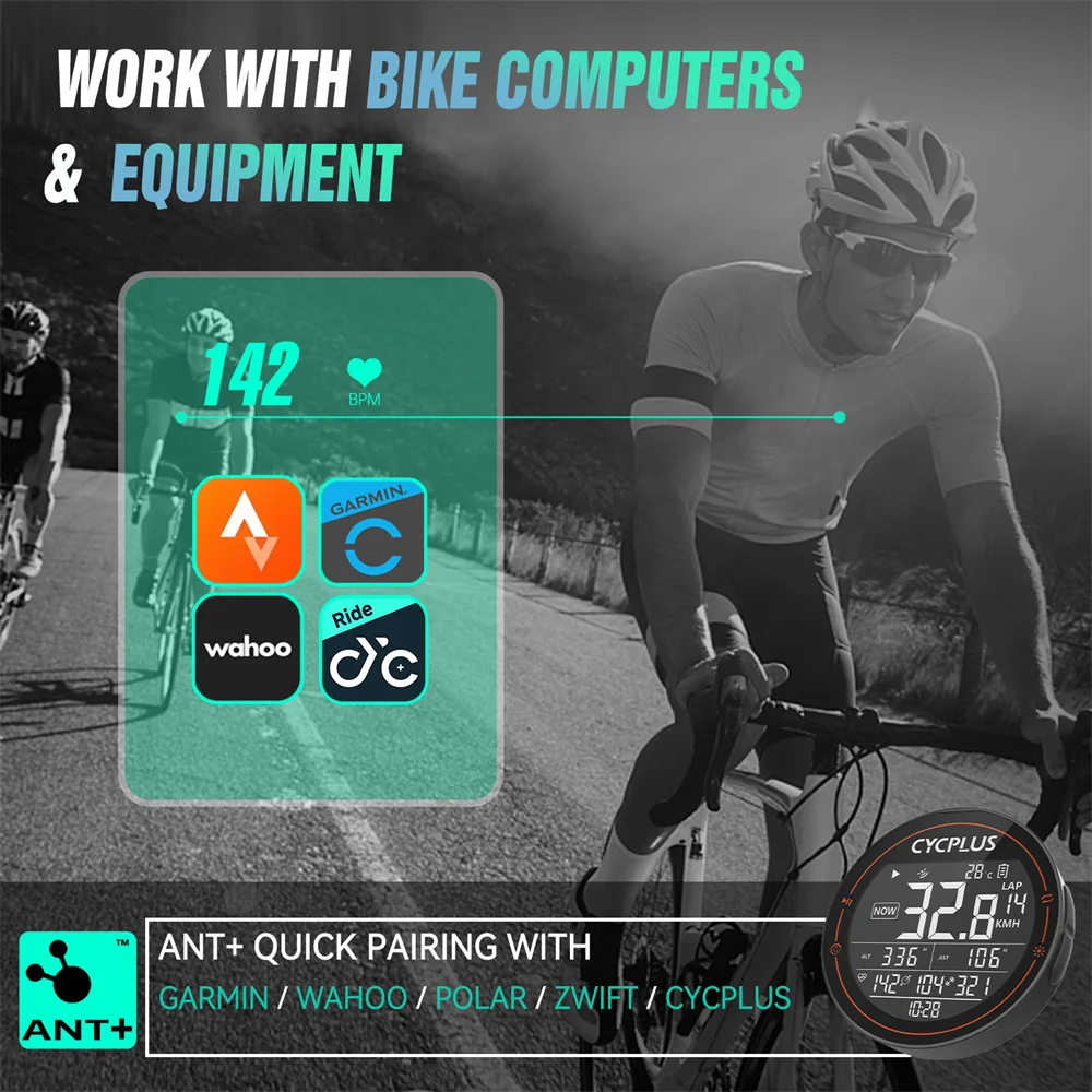 Cycplus H1 Sensor de Frequência Cardíaca Braçadeira Bluetooth ANT+ - Imagem 2