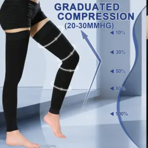 meia de compressão unissex até a coxa