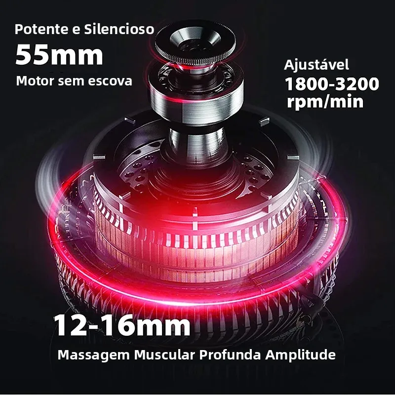 Massageador Muscular Percussão Portátil Cáqui PEDRA - Imagem 3