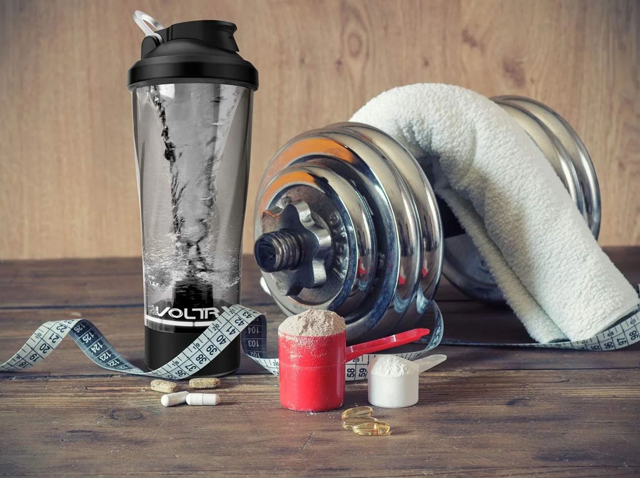 Garrafa Elétrica para Shake de Proteína Recarregável USB Cinza Claro - Imagem 5