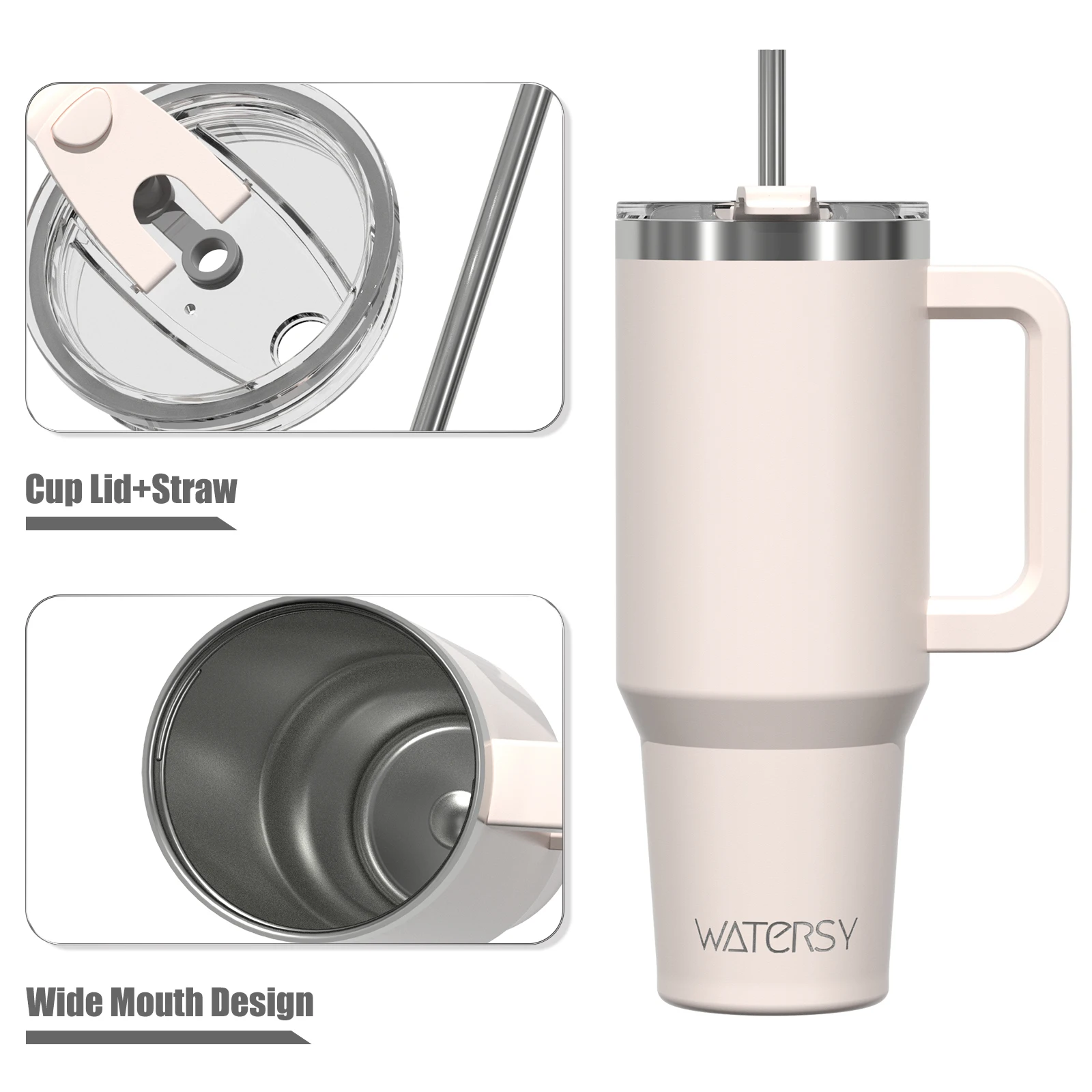 Copo WATERSY Térmico 40oz com Alça e Canudo Inox 304 Borgonha - Imagem 5