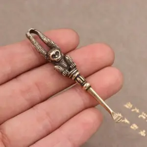 palito de ouvido latão retrô