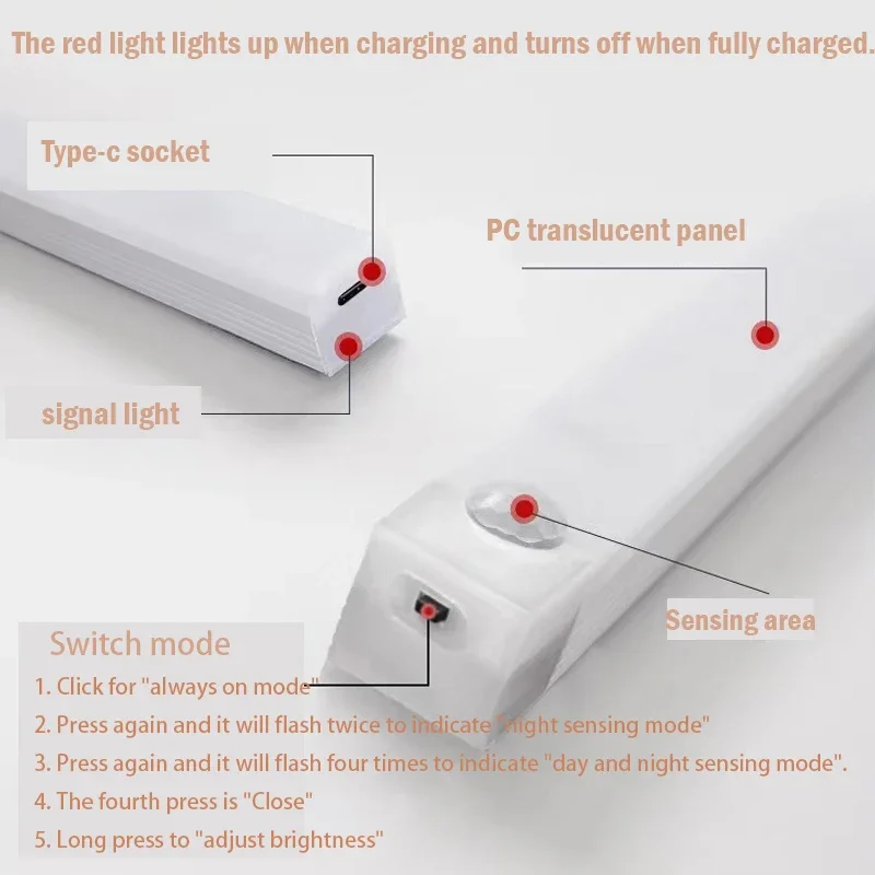 Luz Noturna LED Recarregável com Sensor de Movimento - Imagem 2