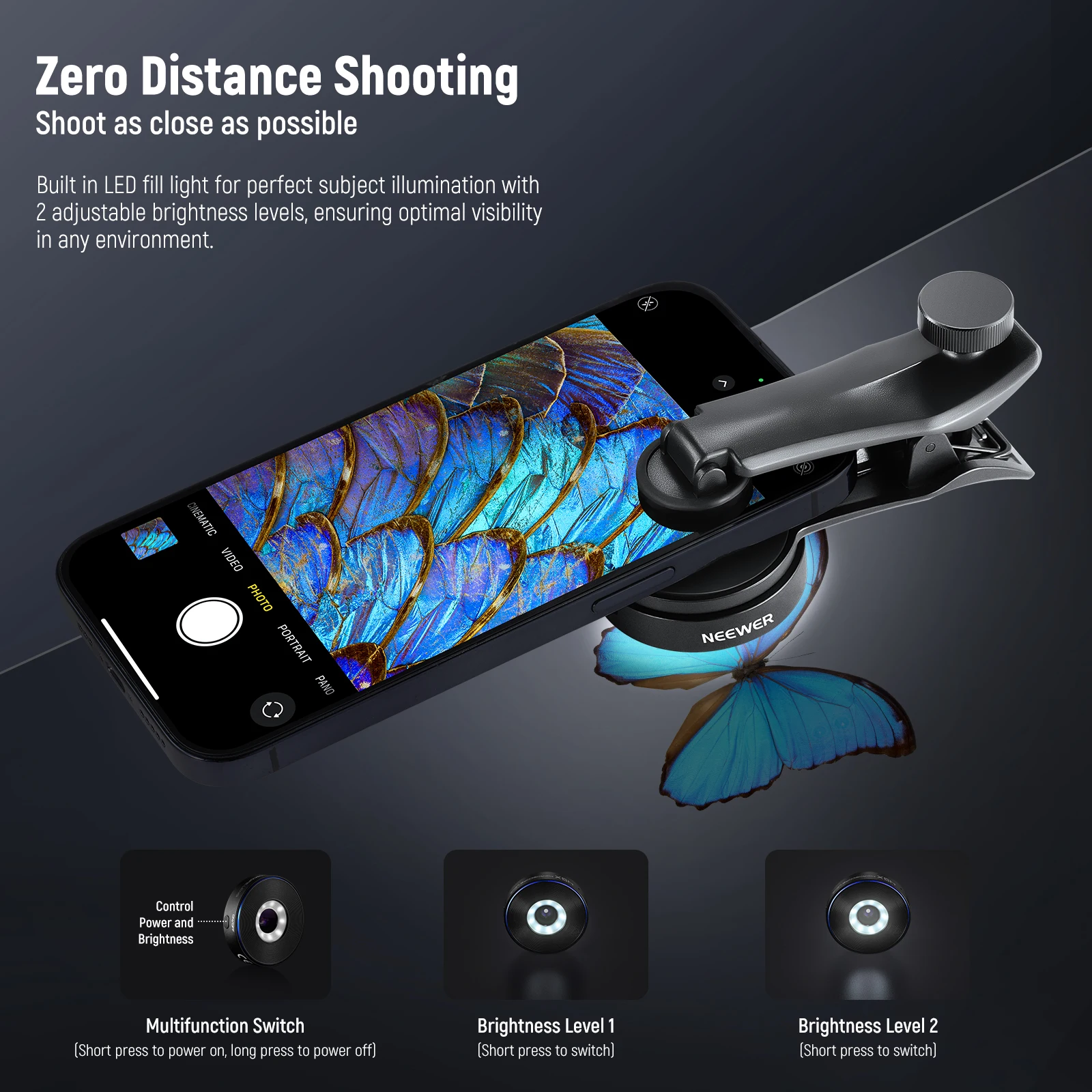 Neewer Lente de Microscópio de Bolso 45x com Clipe para Telefone - Imagem 2