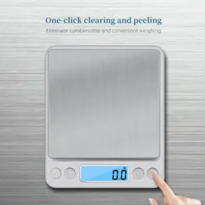 Balança Digital de Cozinha Prata 3kg Precisão 0,1g Display LCD