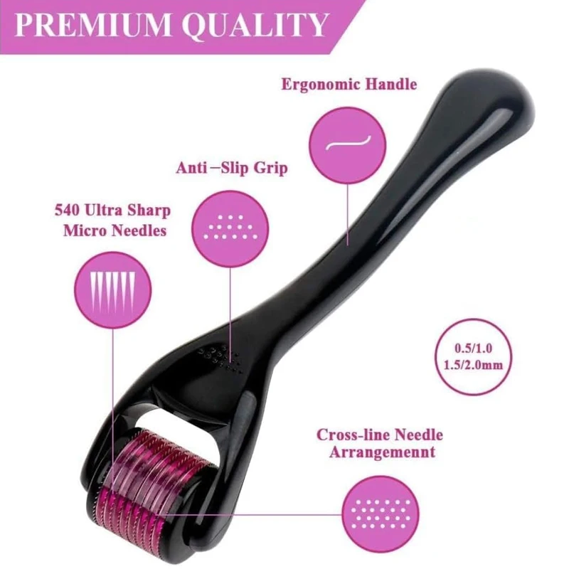 Gold Derma Roller 0.5mm 540 Agulhas Aço Inoxidável - Imagem 5