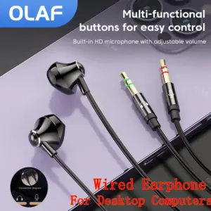 fone de ouvido com fio duplo plugue