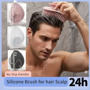 escova esfoliante de silicone para couro cabeludo