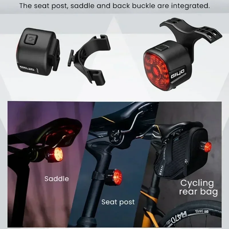 Luz Traseira Bicicleta Sensor Freio Automático EN-09S Cinza - Imagem 4