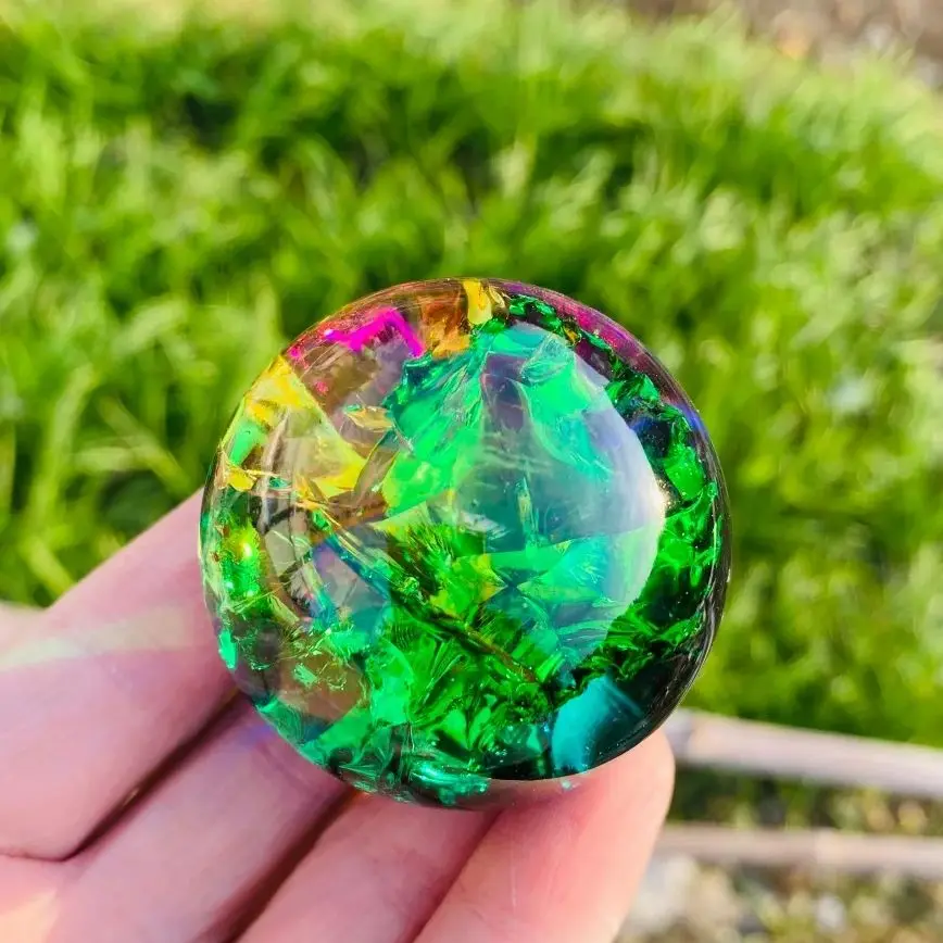 Esfera de Vidro Bola de Gelo Colorido Decoração Presente - Imagem 3