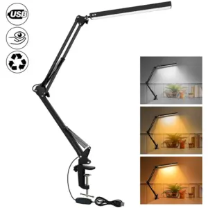 lâmpada de mesa LED com braçadeira