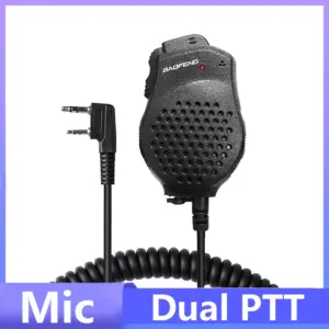microfone de ombro baofeng uv-82 ptt duplo