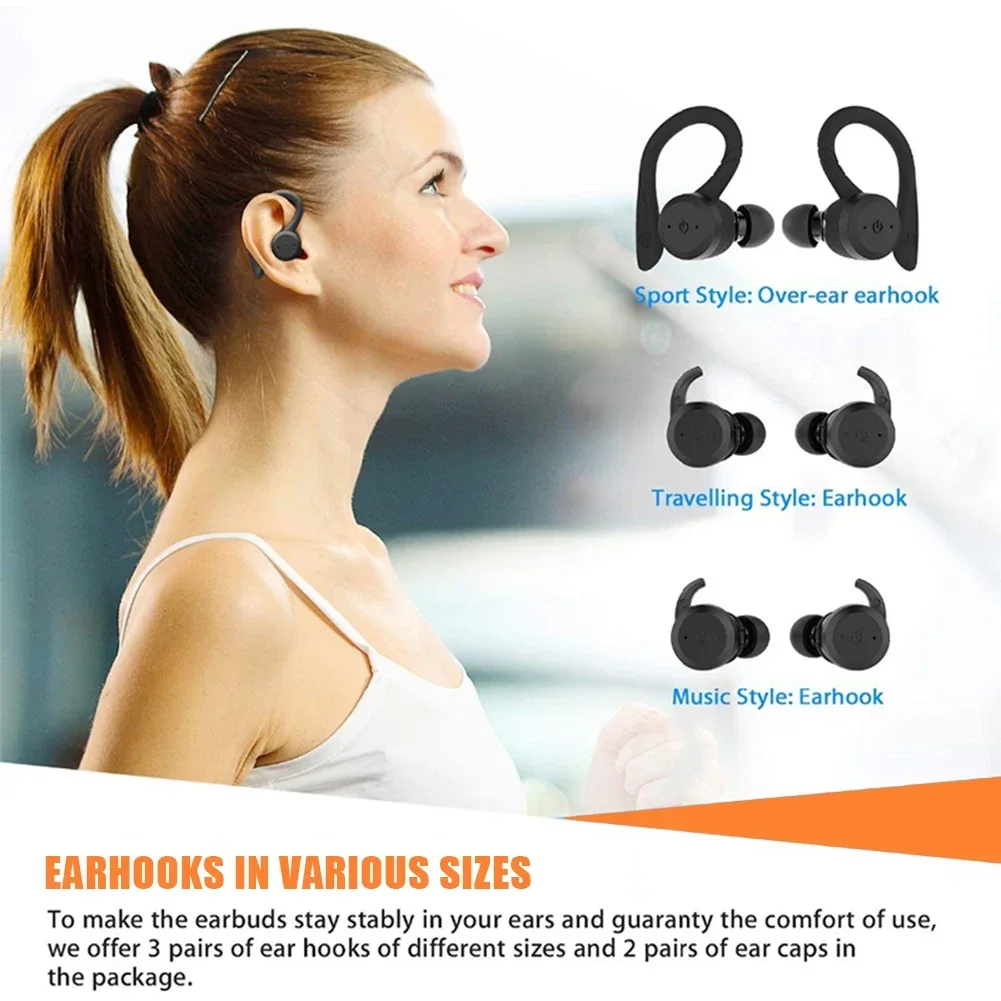 Fone de Ouvido Bluetooth Esportivo IPX7 Gancho de Orelha - Imagem 2