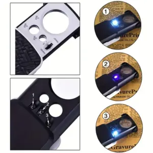 lupa deslizante 30X-90X com LED UV