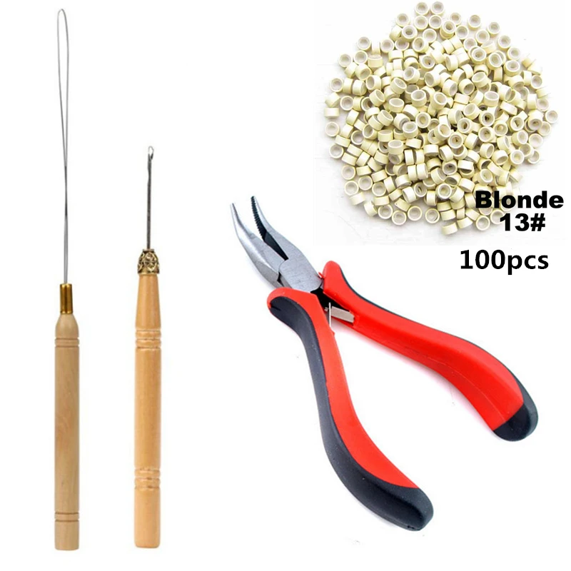 Kit de Ferramentas para Extensão de Cabelo I-Tip com Alicate e Anéis - Imagem 3