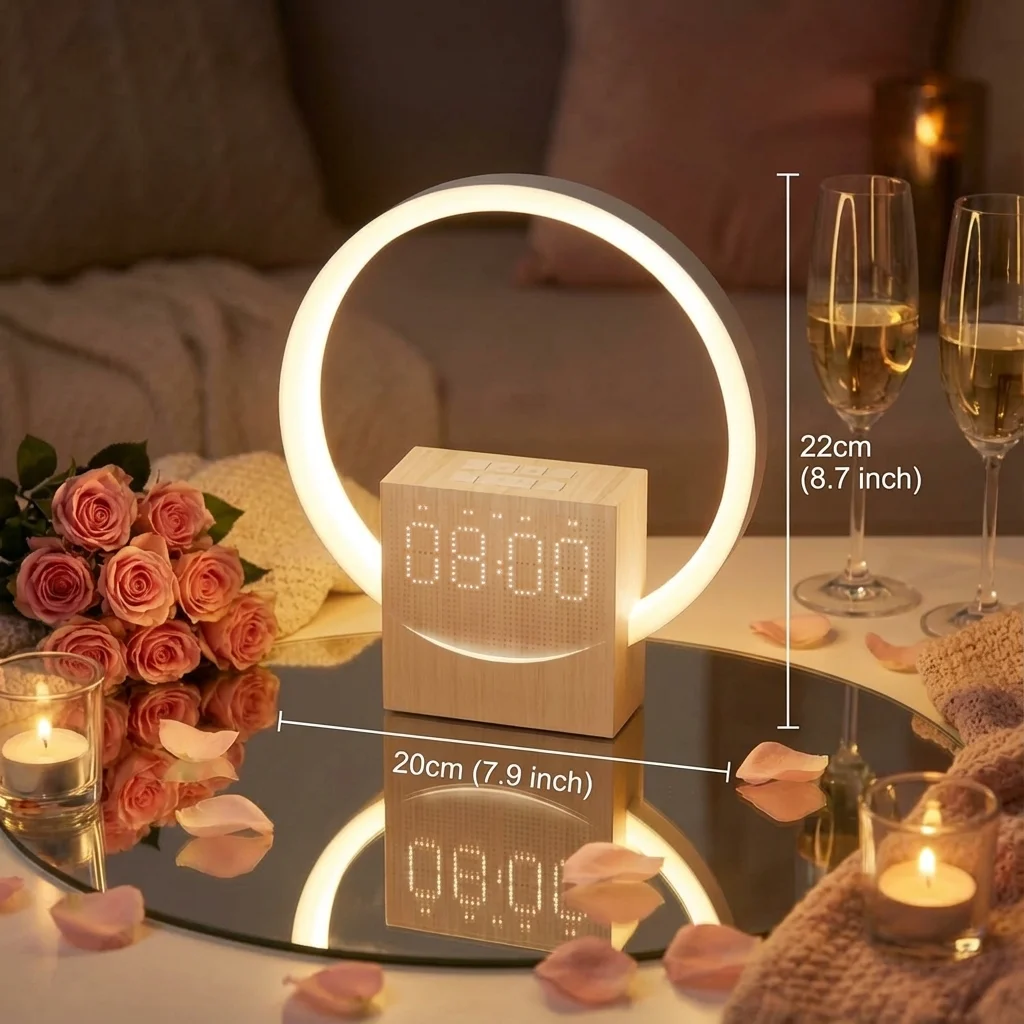 Despertador Digital Simulação Amanhecer Alto-falante Bluetooth - Imagem 4