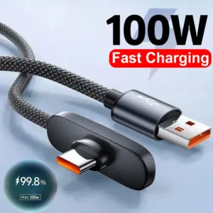 cabo usb c 100w 90 graus