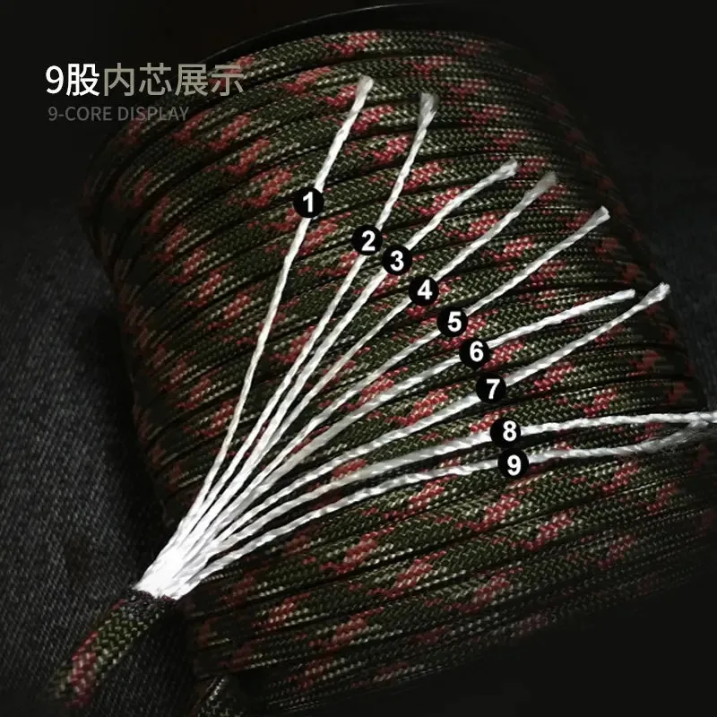 Corda Paracord 9 Núcleos 4mm para Acampamento e DIY - Imagem 3
