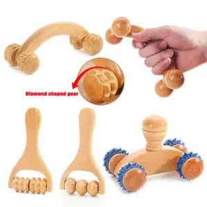 massageador manual de madeira rolo
