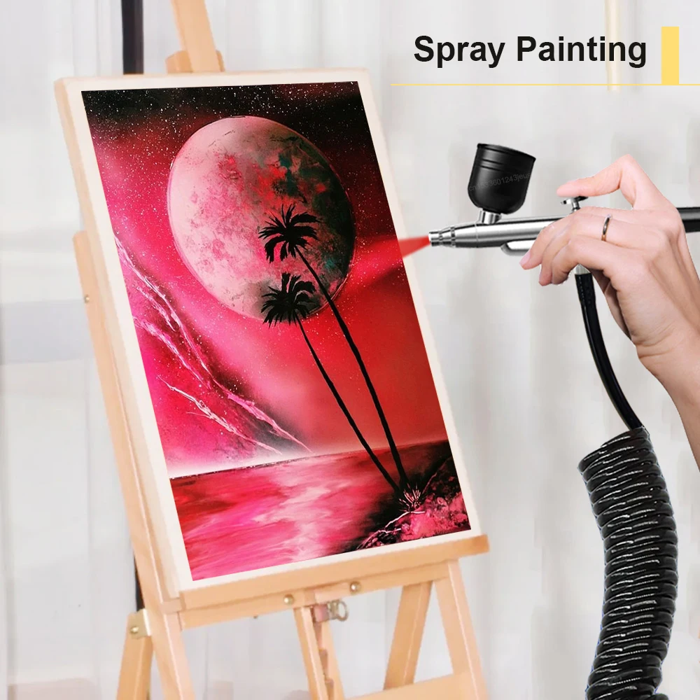 Aerógrafo Portátil com Compressor para Pintura e Artesanato - Imagem 6