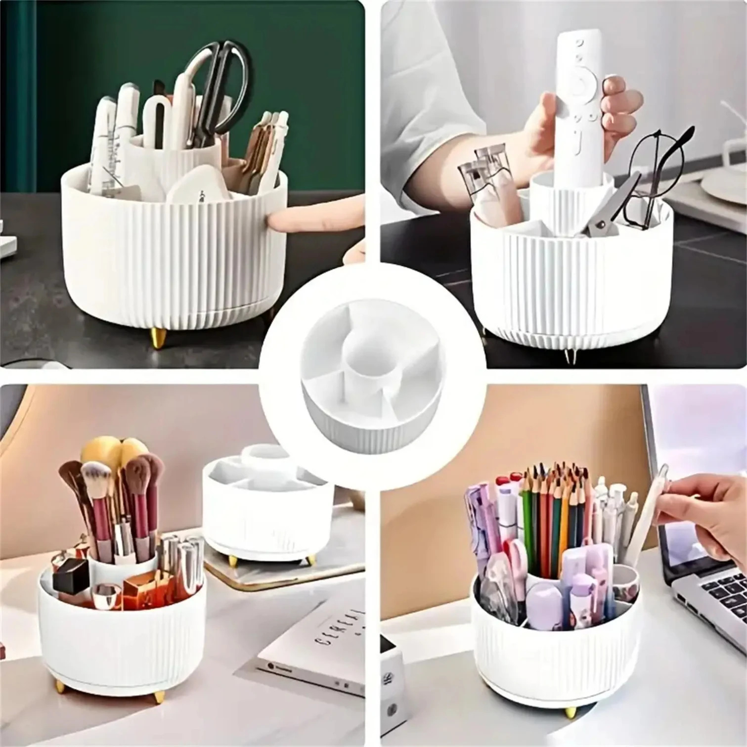 Organizador de Maquiagem Giratório 360° Plástico 5 Compartimentos - Imagem 5