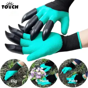 luvas de jardinagem com garras