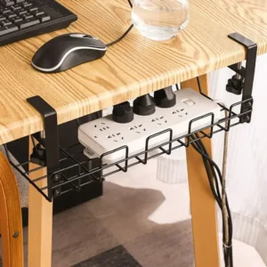 organizador de cabos de metal para mesa