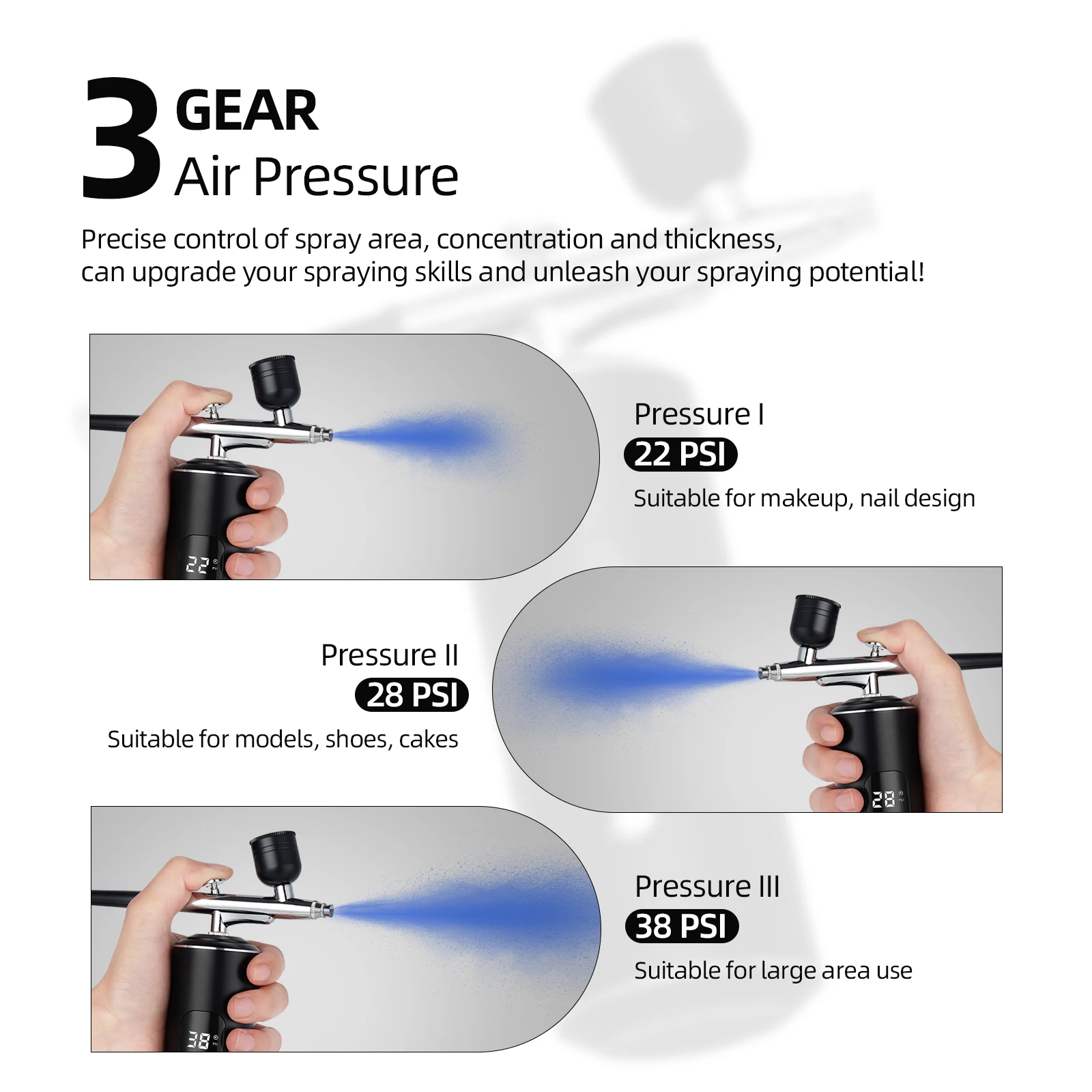 Aerógrafo Portátil Mini Kit Compressor de Ar para Artes - Imagem 4