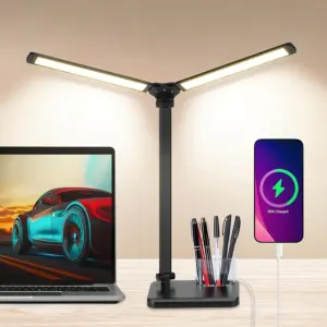 luminária de mesa led braço duplo usb