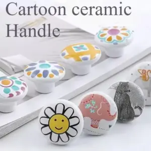 maçaneta cerâmica desenho animado furo único