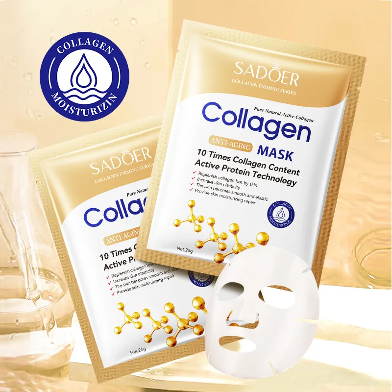 Kit 10 Máscaras Faciais Hidratantes Colágeno - Imagem 2