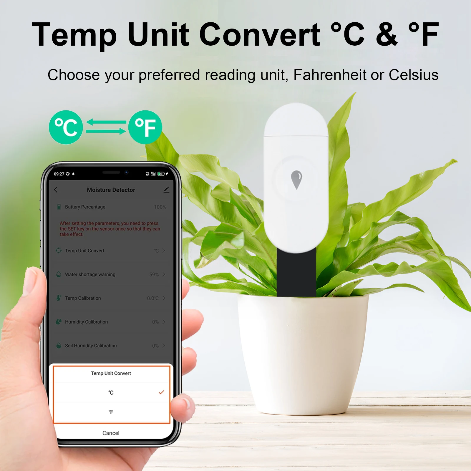 Tuya Zigbee Sensor de Umidade de Solo Laranja - Imagem 2
