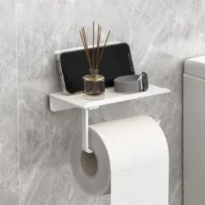 suporte rolo papel higiênico autoadesivo