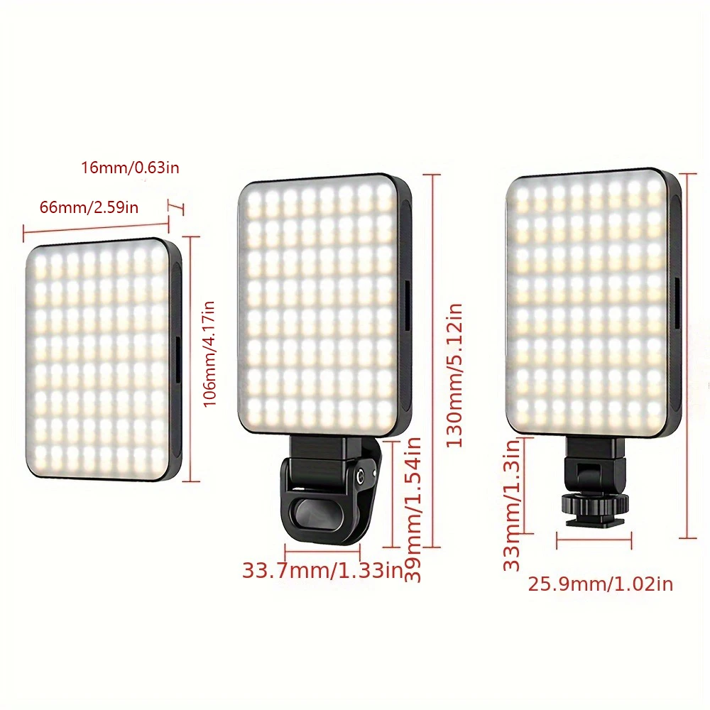 Luz LED Magnética para Selfie Recarregável 120 LEDs 3 Modos - Imagem 6