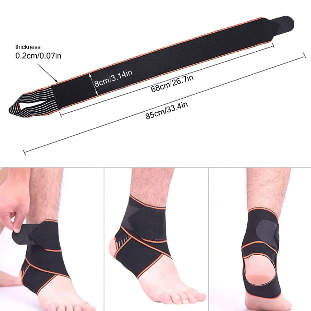Suporte de Tornozelo Esportivo Ajustável Elastic Silicone 1 Peça - Imagem 5