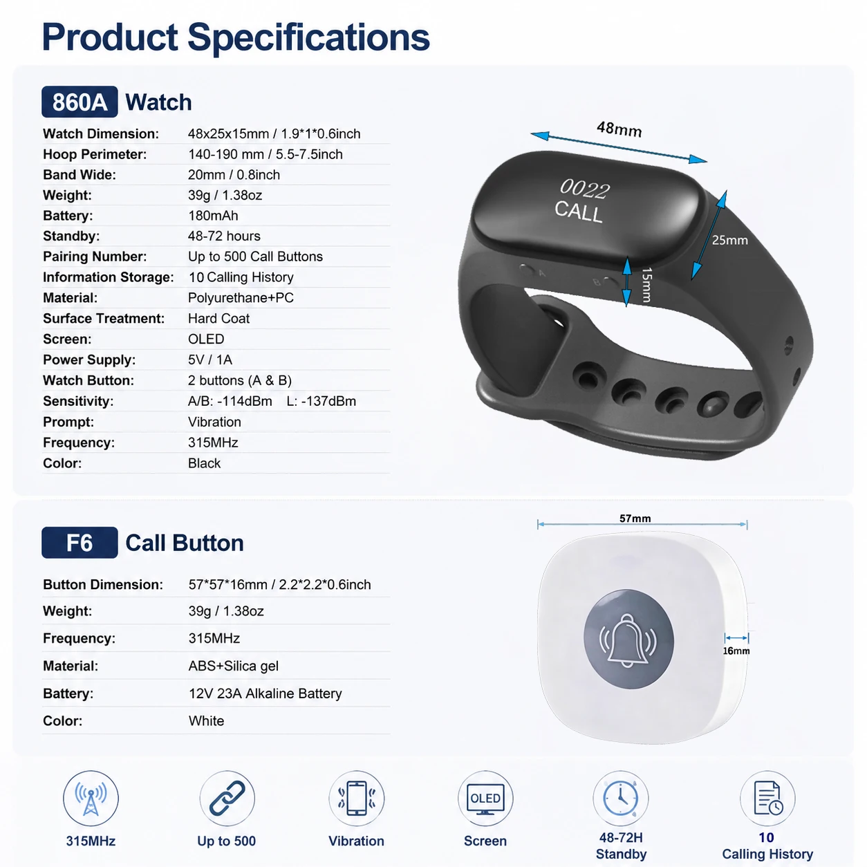 Pager de Pulso para Garçons Sistema de Chamada Sem Fio - Imagem 2