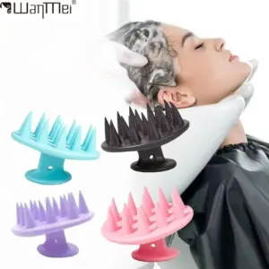 escova de massagem de silicone para couro cabeludo