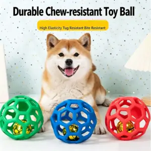 bola de borracha com sino para cães