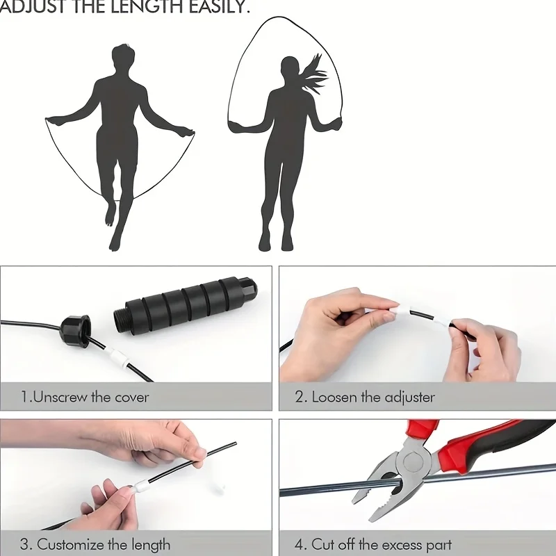 Corda de Pular de Aço Ajustável BRANCO - Imagem 5