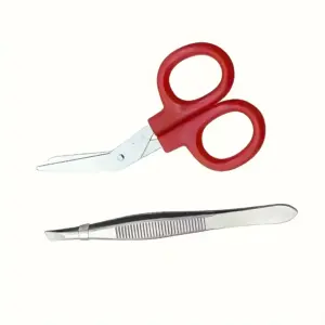 kit primeiros socorros tesoura pinça