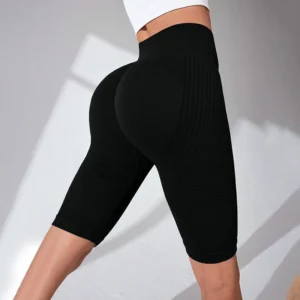 shorts de motociclista 3D cintura alta