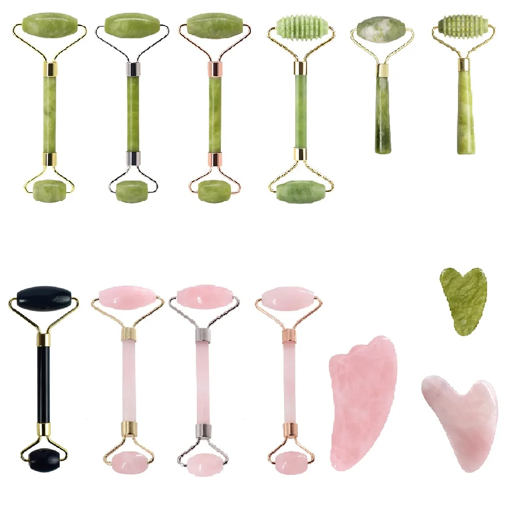 Conjunto Rolo de Jade e Gua Sha Coração Verde - Imagem 2