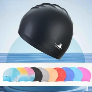touca de natação silicone laranja