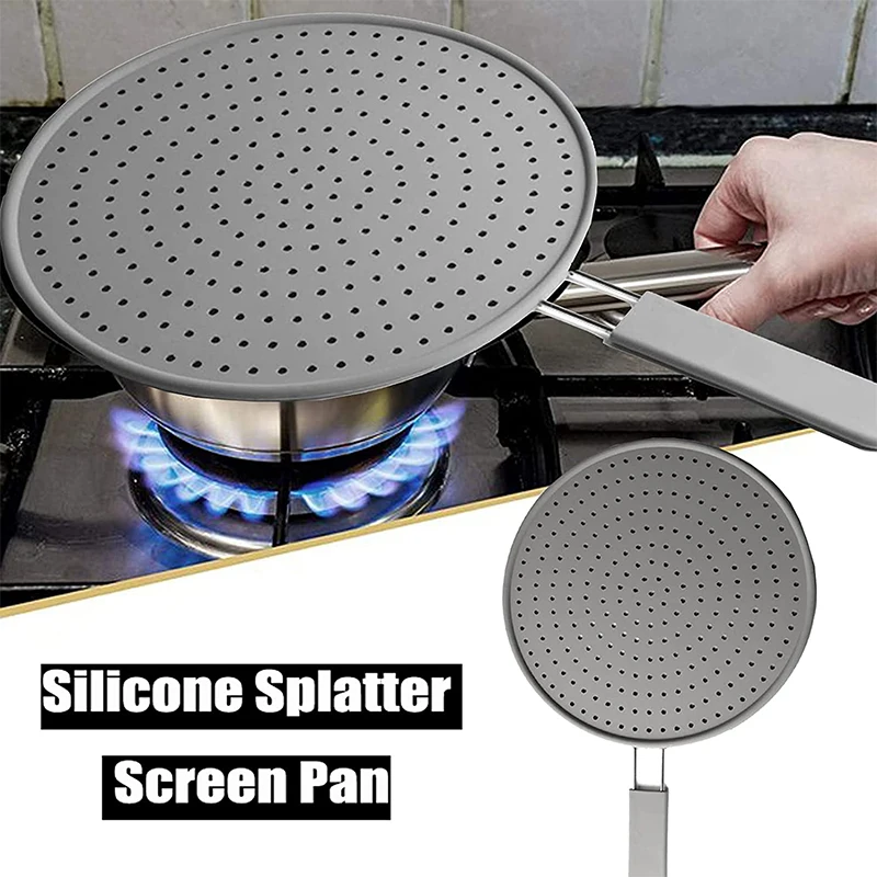Tela de Respingos de Silicone com Alça Prata Laranja - Imagem 3