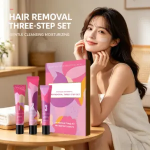kit remoção de pelos faciais 3 passos