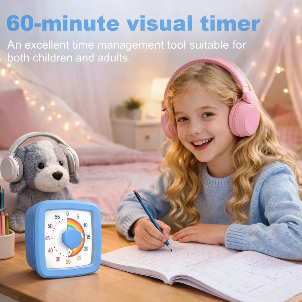 Timer Visual Escolar Digital 60 Minutos com Luz Noturna - Imagem 4
