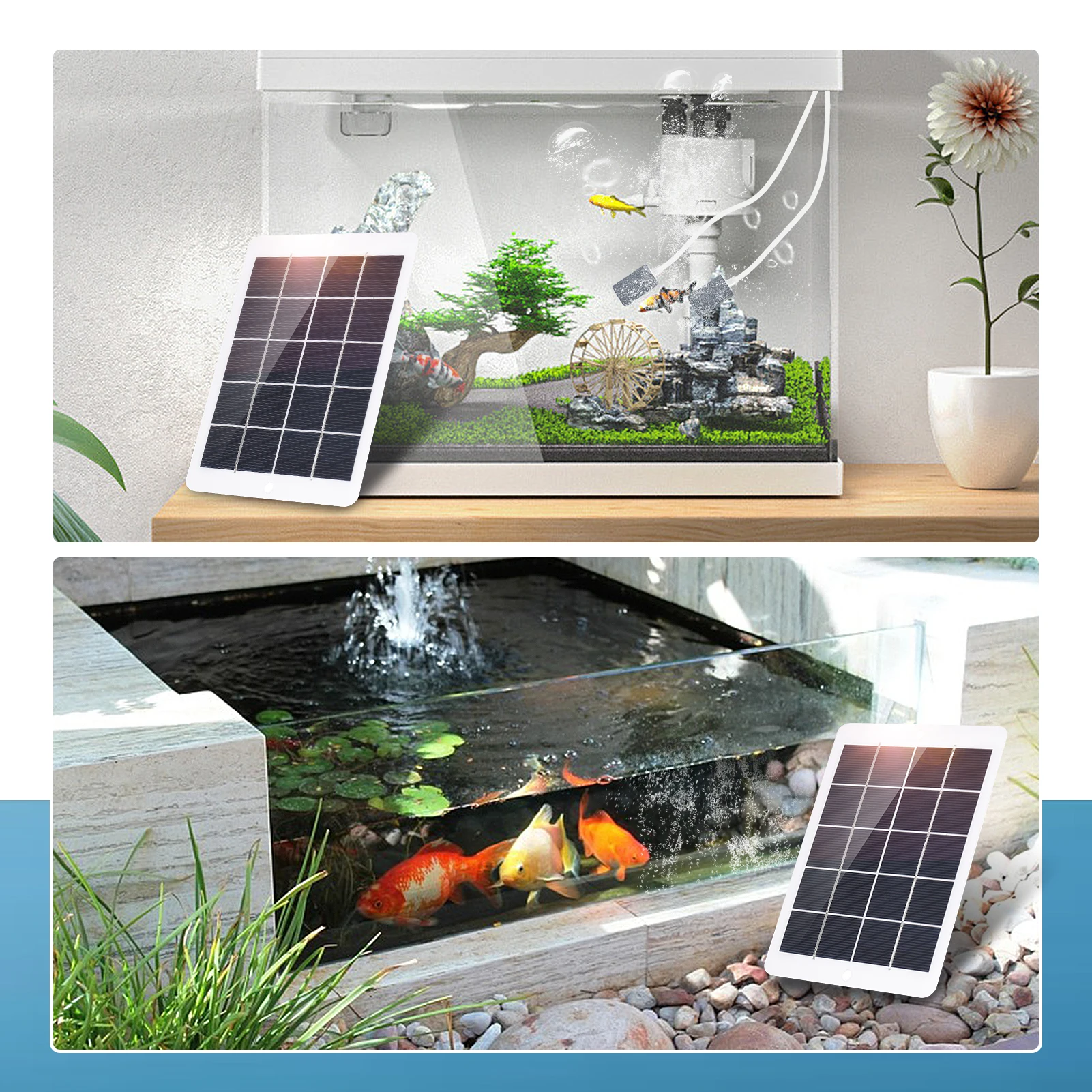 Kit Bomba de Oxigênio Solar 3W 5V para Aquário Tanque de Peixes - Imagem 3