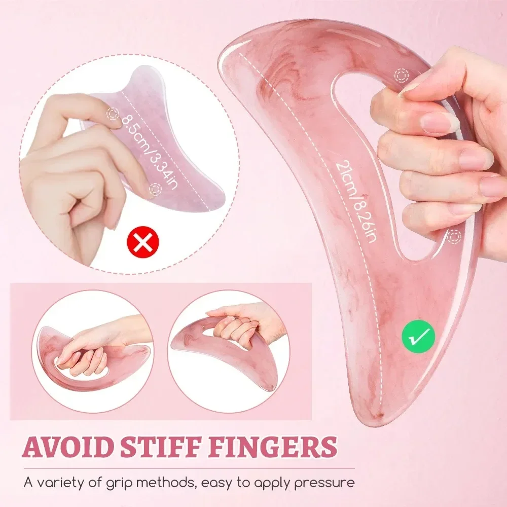 Gua Sha Raspagem Corporal Ferramenta de Massagem Resina Vermelho - Imagem 6