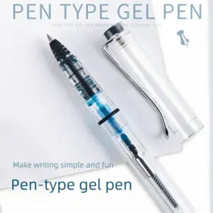 caneta-tinteiro transparente com pistão