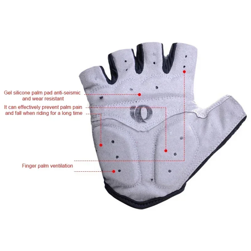 Luvas de Ciclismo Meio Dedo Antiderrapante com Gel - Imagem 3